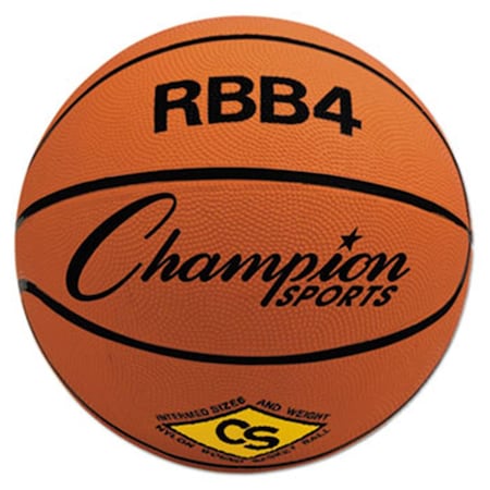 Champion Sports Rubber Sports Ball, For Basketball, No. 6, Intermediate Size, Orange RBB4